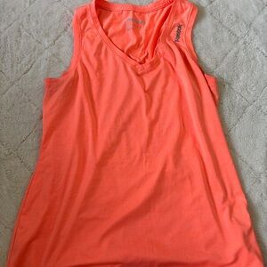 Reebok Bright Coral V-Neck Performance Tank Top